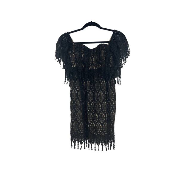 Stone Cold Fox Dress Womens Size XS/S Iowa Off The Shoulder Black Lace Overlay - Picture 5 of 7
